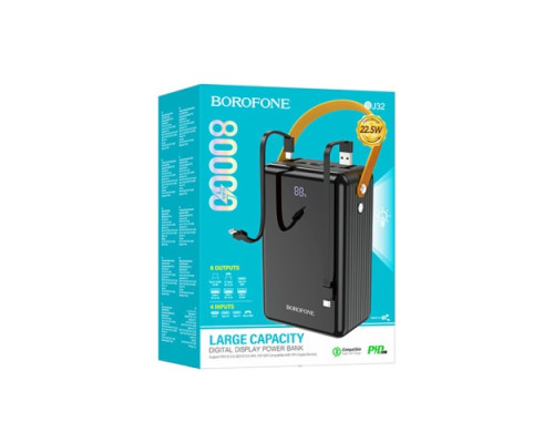 УМБ BOROFONE BJ32 Terra 22.5W+PD20W 80000mAh чорна mag-694199110006218983