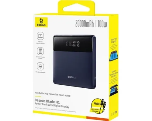 УМБ Baseus H1 Fast Charging Power Bank with Digital Display 20 000 mAh 100W Black P10021604123-00 mag-6932172682446147242