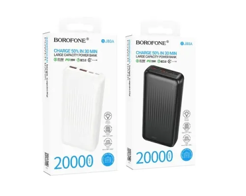 УМБ BOROFONE BJ80A Clever 22.5W+PD20W 20000mAh чорна mag-6941991121616146189