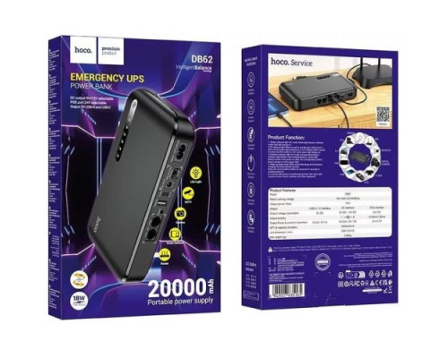 УМБ - UPS Hoco DB62 Imperial emergency UPS 5-12V/18W 20000mAh Black mag-694200763516556678