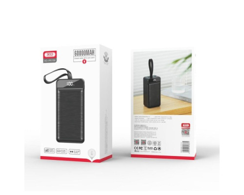 Універсальна мобільна батарея XO PR159 Fast-charging with light PD20W/QC22.5W 60 000 mAh Чорний mag-692068082836461621