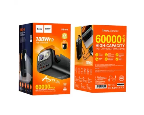 УМБ Hoco DB160 Astrum PD100W fully compatible power bank 60 000mAh Black (деф.пак.) mag-2000001599952144891