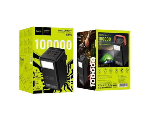 УМБ Hoco DB03 Endure 22.5W fully compatible PB/Lamp/100 000mAh Black mag-6942007625791137236