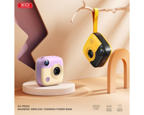 Універсальна мобільна батарея XO PR223 Magnetic suction fast charging 10 000 mAh Чорно-жовтий mag-692068084937619853