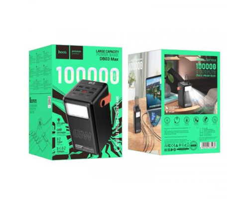 УМБ Hoco DB03 Max Centurion 65W fully compatible PB/Lamp/100 000mAh Black mag-694200763598156669