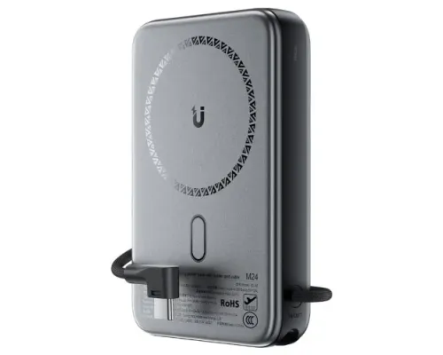 УМБ ACEFAST M24 22.5W MagSafe fast charging power bank with holder and cable 10 000 mAh Metal gray mag-6974316284871153325