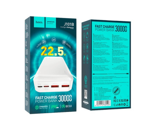 УМБ Hoco J101B Astute 22.5W fully compatible 30 000mAh White mag-693147478252657524