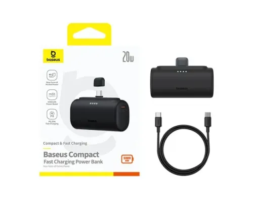 УМБ Baseus Compact Fast Charging Power Bank Type-C Edition 5000mAh 20W Black P10068306113-00 mag-6932172659509146278