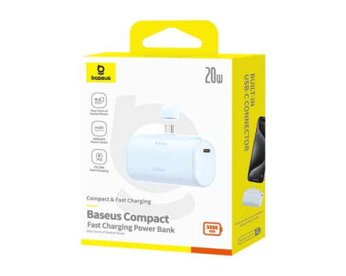 УМБ Baseus Compact Fast Charging Power Bank Type-C Edition 5000mAh 20W Blue P10068306313-00 mag-6932172659523134251