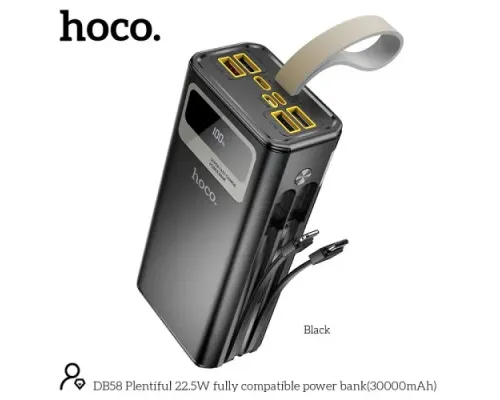 УМБ Hoco DB58 Plentiful 22.5W fully compatible 30 000mAh Black mag-6942007677035151719