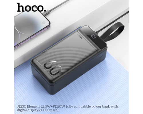 УМБ Hoco J123C Element 22.5W+PD20W fully compatible with LCD and LED-lamp 60 000mAh Black mag-694200761209860336
