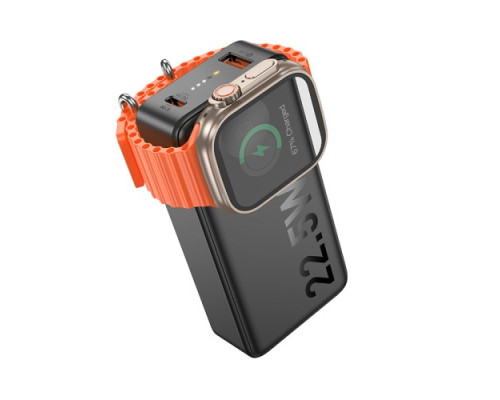 УМБ Hoco Q27B Jewel 22.5W+PD20W power bank with watch charger 10000mAh Black mag-6942007627443137350
