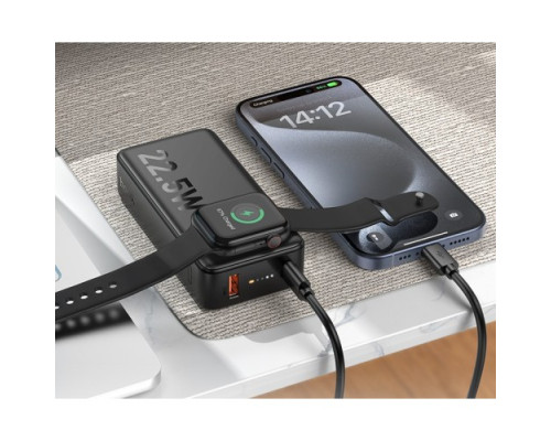 УМБ Hoco Q27B Jewel 22.5W+PD20W power bank with watch charger 10000mAh Black mag-6942007627443137350