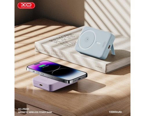 Універсальна мобільна батарея XO PR231 magnetic 15W wireless charging+PD20W 10 000 mAh Синій mag-6920680851485143098