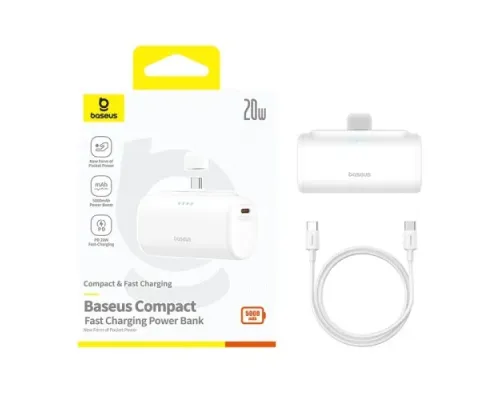 УМБ Baseus Compact Fast Charging Power Bank Type-C Edition 5000mAh 20W White P10068306213-00 mag-6932172659516146279