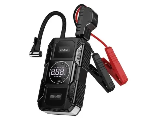 УМБ - пусковий пристрій + Компресор Hoco QS6 Clever air pump+emergency start-up 8000mAh 800A Black mag-6942007673013153797