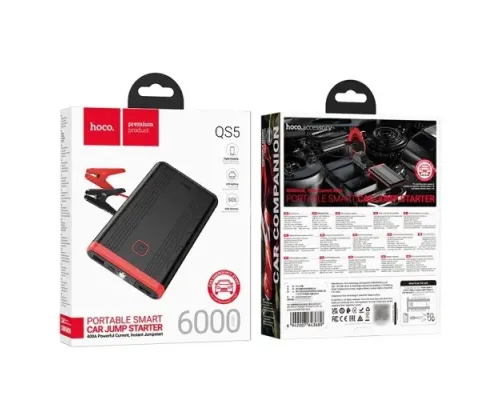 УМБ - пусковий пристрій (бустер) Hoco QS5 Refined intelligent emergency start-up 6000mAh Black mag-6942007643689151839