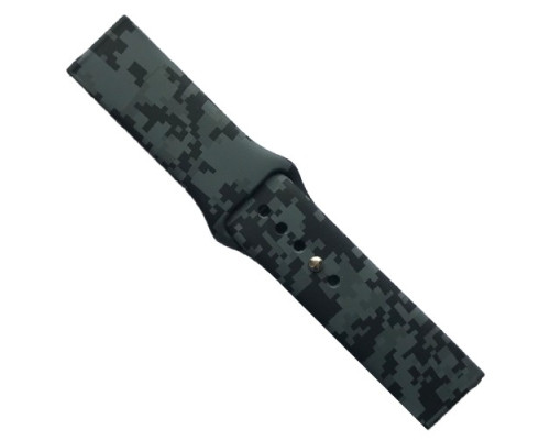 Ремінець SILICONE 22 mm. CAMOUFLAGE PIXEL Black-grey mag-2000001591154132776