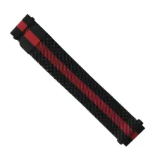 Ремінець MILANESE LOOP 20 mm. Black-red mag-2000001345924147676