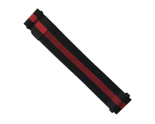 Ремінець MILANESE LOOP 20 mm. Black-red mag-2000001345924147676