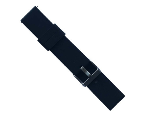 Ремінець SILICONE METAL CLAPS 20 mm. Black mag-2000001603857139938