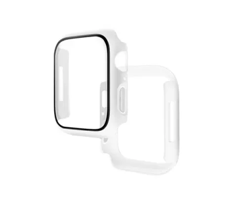 Бампер для Apple Watch HOCO iWatch7/8 WS4 Shadow 3D protective case+film (45mm) White mag-6931474785459151031