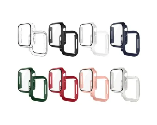 Бампер для Apple Watch HOCO iWatch7/8 WS4 Shadow 3D protective case+film (45mm) White mag-6931474785459151031