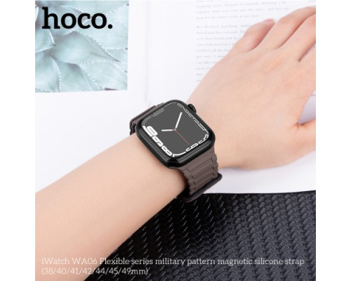 Ремінець Apple Watch HOCO iWatch WA06 Flex. Military pattern Magnetic Silicone 38-41mm Green red mag-693147478722435251