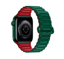 Ремінець Apple Watch HOCO iWatch WA06 Flex. Military pattern Magnetic Silicone 38-41mm Green red mag-693147478722435251