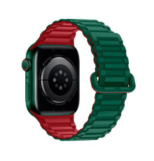 Ремінець Apple Watch HOCO iWatch WA06 Flex. Military pattern Magnetic Silicone 38-41mm Green red mag-693147478722435251
