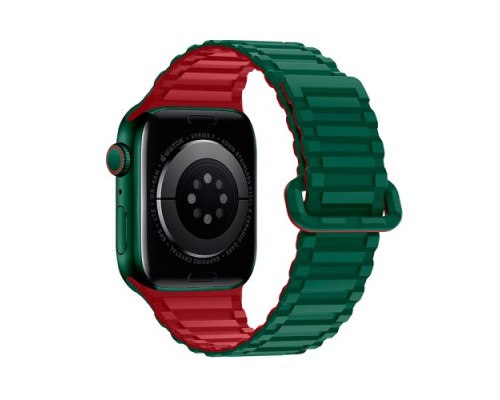 Ремінець Apple Watch HOCO iWatch WA06 Flex. Military pattern Magnetic Silicone 38-41mm Green red mag-693147478722435251