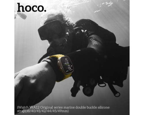 Ремінець Apple Watch HOCO iWatch WA12 Original Marine 2-buckle Silicone 38-41mm Yellow mag-693147478952539724