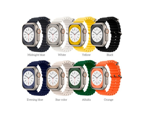 Ремінець Apple Watch HOCO iWatch WA12 Original Marine 2-buckle Silicone 38-41mm Yellow mag-693147478952539724