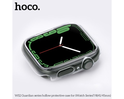 Бампер для Apple Watch HOCO iWatch7/8 WS2 Guardian series hollow protective case (45mm)OfficialGreen mag-693147478523739792
