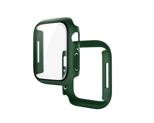 Бампер для Apple Watch HOCO iWatch7/8 WS4 Shadow 3D protective case+film (45mm) Green mag-693147478551035343