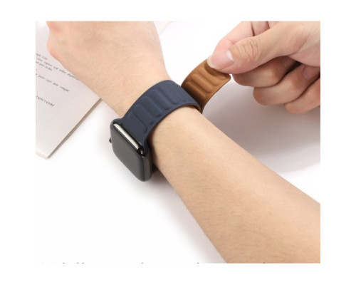 Ремінець Apple Watch HOCO iWatch WA21 Flexible 2-generation magnetic silicone 42-49mm Black mag-694200760080439817