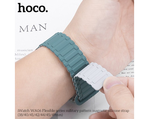 Ремінець Apple Watch HOCO iWatch WA06 Flex. Military pattern Magnetic Silicone 38-41mm Alfalfa green mag-6931474787248141084