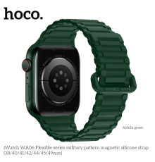 Ремінець Apple Watch HOCO iWatch WA06 Flex. Military pattern Magnetic Silicone 38-41mm Alfalfa green mag-6931474787248141084