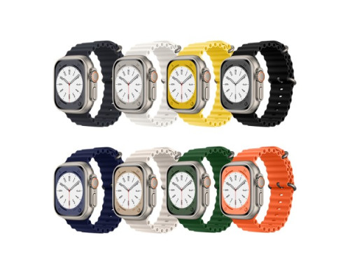 Ремінець Apple Watch HOCO iWatch WA12 Original Marine 2-buckle Silicone 42-49mm Yellow mag-6931474789532133832