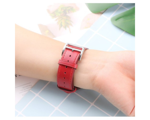 Ремінець Apple Watch HOCO iWatch WA17 Original series leather strap 42-49mm red mag-6931474794758134723