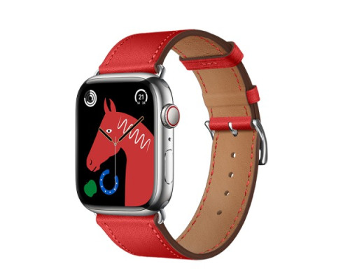 Ремінець Apple Watch HOCO iWatch WA17 Original series leather strap 42-49mm red mag-6931474794758134723