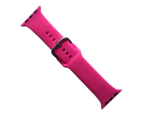 Ремінець для Apple Watch SILICONE METAL CLAPS 42/44/45/46/49mm Hot pink mag-2000001647325147172