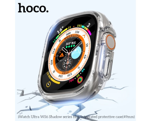Бампер для Apple Watch HOCO iWatch Ultra WS6 Shadow protective case+film (49mm) Carbon Pattern mag-693147479255639772