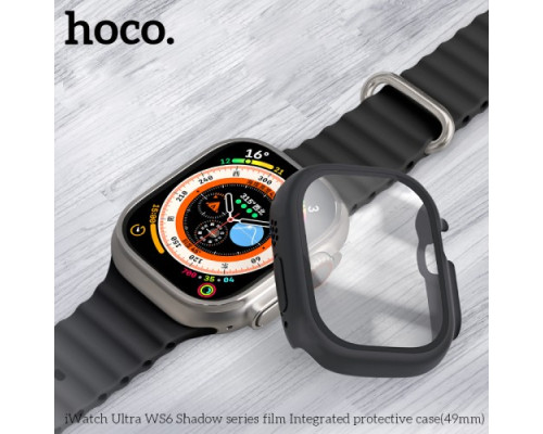 Бампер для Apple Watch HOCO iWatch Ultra WS6 Shadow protective case+film (49mm) Carbon Pattern mag-693147479255639772