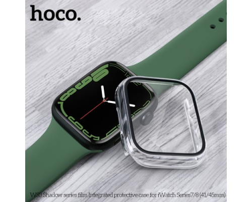 Бампер для Apple Watch HOCO iWatch7/8 WS3 Shadow protective case+film (45mm) Official green mag-693147478537435363