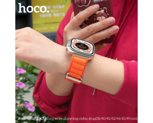 Ремінець Apple Watch HOCO iWatch WA20 Climbing Alpine Loop nylon strap 38-41mm Purple Cherry mag-6931474798190141091