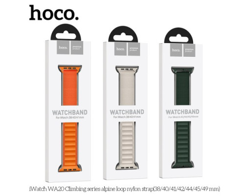 Ремінець Apple Watch HOCO iWatch WA20 Climbing Alpine Loop nylon strap 38-41mm Purple Cherry mag-6931474798190141091