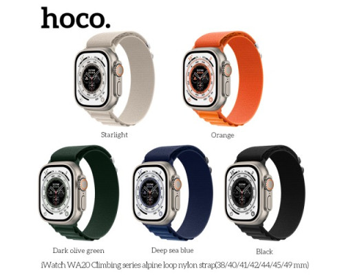 Ремінець Apple Watch HOCO iWatch WA20 Climbing Alpine Loop nylon strap 38-41mm Purple Cherry mag-6931474798190141091