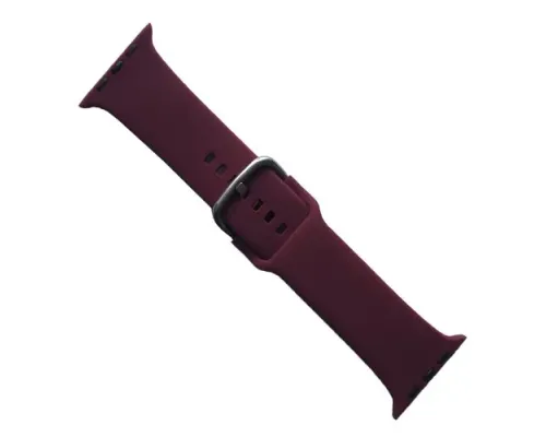 Ремінець для Apple Watch SILICONE METAL CLAPS 38/40/41mm Marsala mag-2000001647141147154