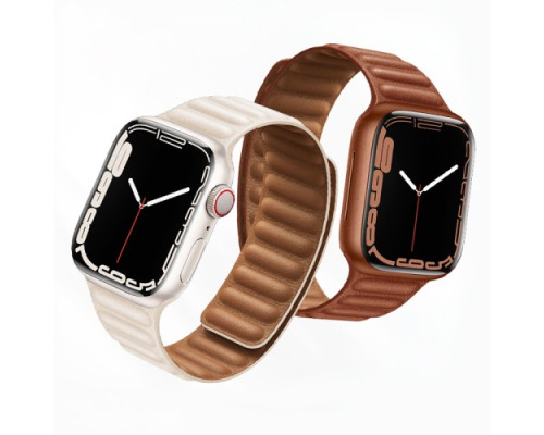 Ремінець Apple Watch HOCO iWatch WA23 Original leather chain magnetic strap 42-49mm Brown mag-694200760114639838